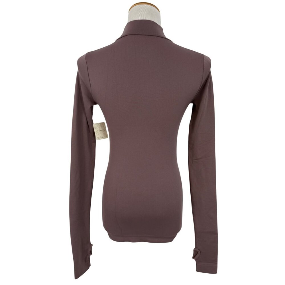 NWT Free People Seamless Mock Neck w/Thumbholes Stretch Long Sleeve Layering Top - Picture 7 of 11
